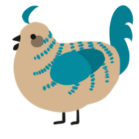 A beige and sea chicken with a half-bar pattern