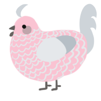 A rose and mist chicken with a lace pattern
