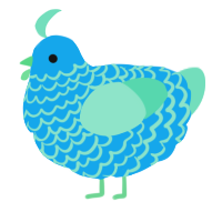 A sky and mint chicken with a lace pattern