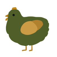 A olive and gold chicken