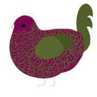 A wine and olive chicken with a double-lace pattern