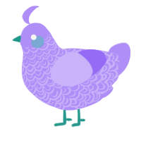 A lilac chicken with a double-lace pattern