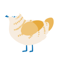 A cream and honey chicken with a half-bar pattern