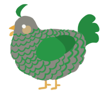 A ash and viridian chicken with a lace pattern