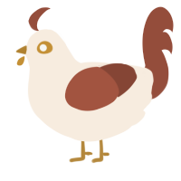 A cream and russet chicken