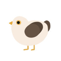 A cream and bark chicken