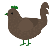 A bark chicken with a speckle pattern