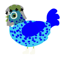 A russet and lime chicken with a speckle pattern