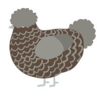 A bark and ash chicken with a lace pattern