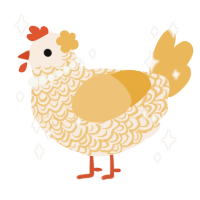 A cream and honey chicken with a double-lace pattern