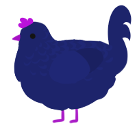 A navy chicken with a half-lace pattern