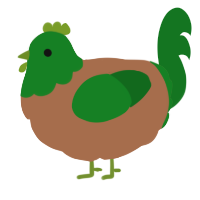 A brown and leaf chicken with a head pattern