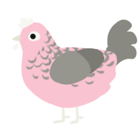 A rose and ash chicken with a half-lace pattern