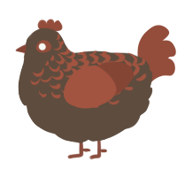 A bark and russet chicken with a half-lace pattern