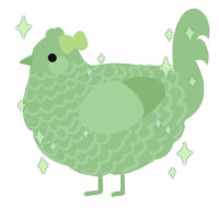 A gluppy chicken with a lace pattern