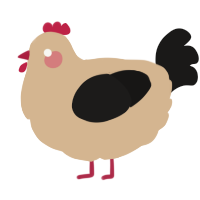 A beige and sable chicken
