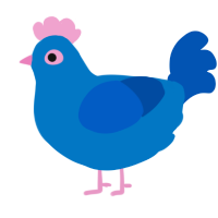 A sapphire and ultramarine chicken