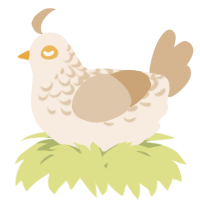 A cream and beige chicken with a half-lace pattern