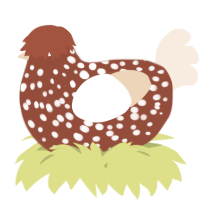 A russet and cream chicken with a speckle pattern