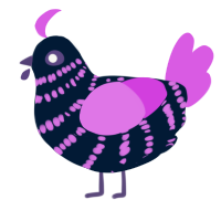 A tumblr and orchid chicken with a bar pattern