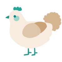 A cream and beige chicken