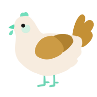 A cream and gold chicken