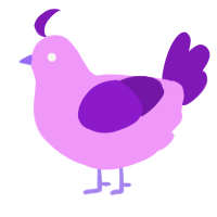 A lavender and violet chicken