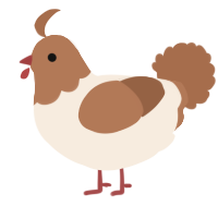 A cream and brown chicken with a head pattern