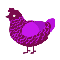 A wine and amethyst chicken with a lace pattern