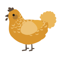 A orange and honey chicken with a half-lace pattern
