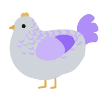 A mist and lilac chicken with a half-lace pattern