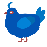 A ultramarine and sapphire chicken