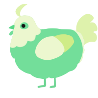 A spring and apple chicken with a head pattern