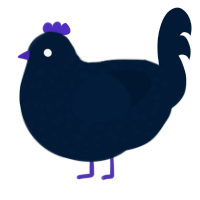 quenched fluorophore, a tumblr chicken with a speckle pattern