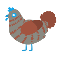 A ash and russet chicken with a bar pattern