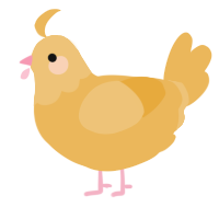 A honey chicken with a head pattern