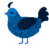 A sapphire and tumblr chicken with a double-lace pattern