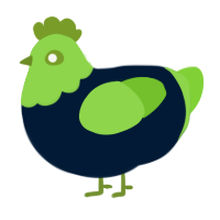 A tumblr and grass chicken with a head pattern