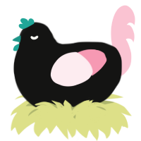 A black and rose chicken