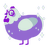 A lilac and mist chicken with a head pattern