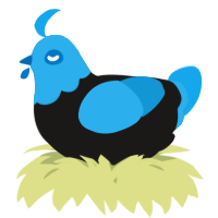 A sable and sky chicken with a head pattern