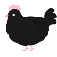 A sable chicken with a head pattern