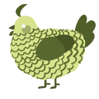 A lemon and olive chicken with a lace pattern