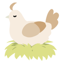 A cream and beige chicken