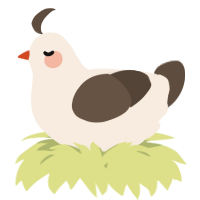 A cream and bark chicken