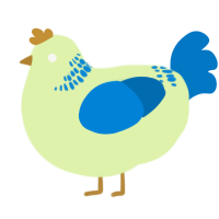 A apple and sapphire chicken with a neck-band pattern