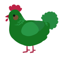 A leaf and viridian chicken with a neck-band pattern