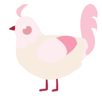 A cream and rose chicken with a head pattern