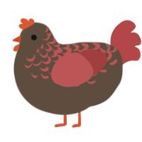 A bark and red chicken with a half-lace pattern