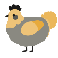 A ash and honey chicken with a head pattern